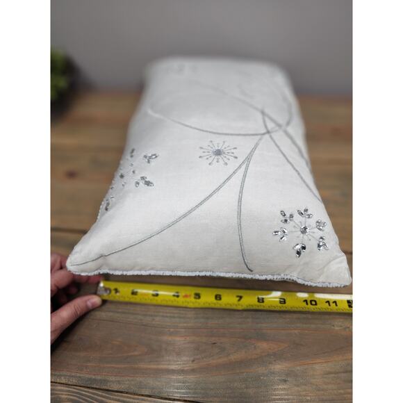 Pier 1 White Joy Velvet Pillow Christmas 17"x10" - Picture 9 of 9